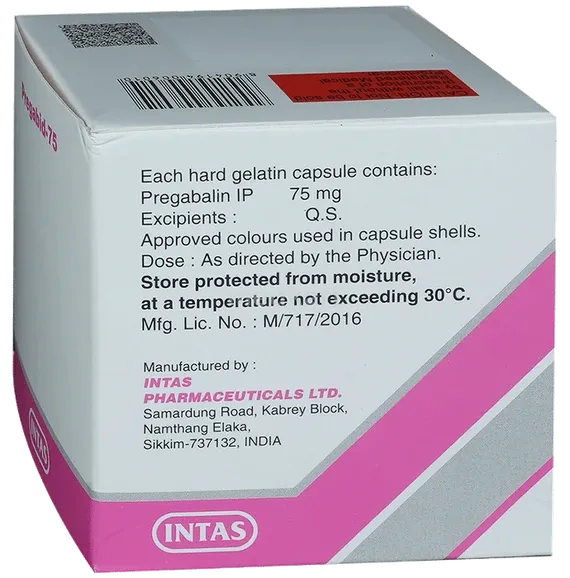 pregabid 75mg capsule 15's